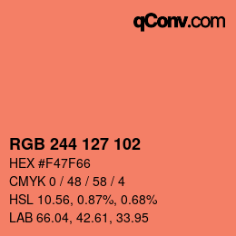 Color code: RGB 244 127 102 | qconv.com