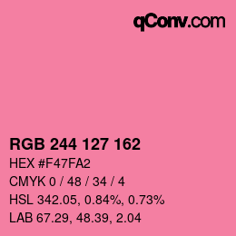 Color code: RGB 244 127 162 | qconv.com