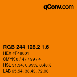 カラーコード: RGB 244 128.2 1.6 | qconv.com