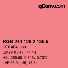 カラーコード: RGB 244 128.2 136.6 | qconv.com