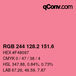 カラーコード: RGB 244 128.2 151.6 | qconv.com