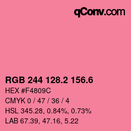 カラーコード: RGB 244 128.2 156.6 | qconv.com