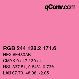 カラーコード: RGB 244 128.2 171.6 | qconv.com
