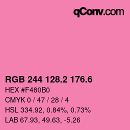 カラーコード: RGB 244 128.2 176.6 | qconv.com