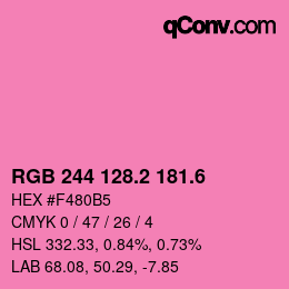 カラーコード: RGB 244 128.2 181.6 | qconv.com