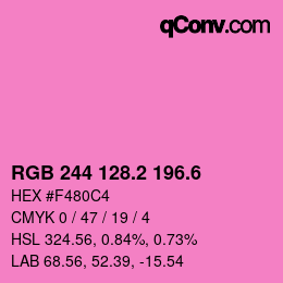 カラーコード: RGB 244 128.2 196.6 | qconv.com