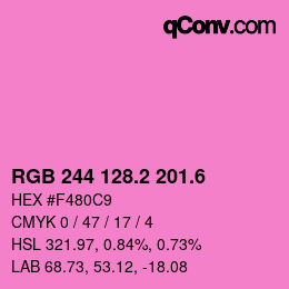カラーコード: RGB 244 128.2 201.6 | qconv.com