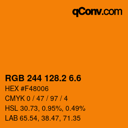 カラーコード: RGB 244 128.2 6.6 | qconv.com
