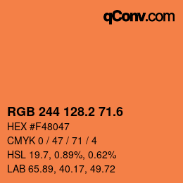 カラーコード: RGB 244 128.2 71.6 | qconv.com