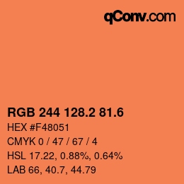 カラーコード: RGB 244 128.2 81.6 | qconv.com