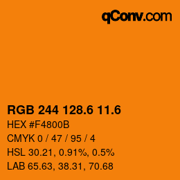 カラーコード: RGB 244 128.6 11.6 | qconv.com