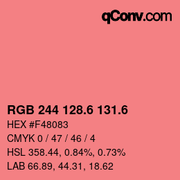 カラーコード: RGB 244 128.6 131.6 | qconv.com