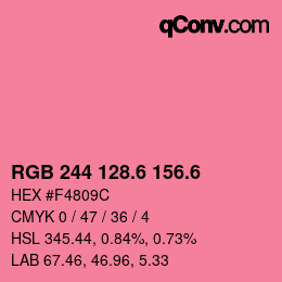 カラーコード: RGB 244 128.6 156.6 | qconv.com