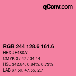 カラーコード: RGB 244 128.6 161.6 | qconv.com