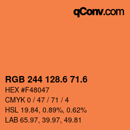 カラーコード: RGB 244 128.6 71.6 | qconv.com