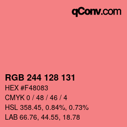 カラーコード: RGB 244 128 131 | qconv.com