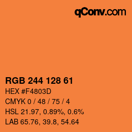 カラーコード: RGB 244 128 61 | qconv.com
