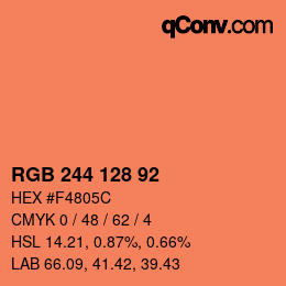 カラーコード: RGB 244 128 92 | qconv.com