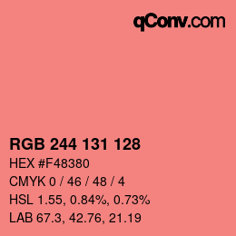 Color code: RGB 244 131 128 | qconv.com