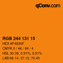 Código de color: RGB 244 131 15 | qconv.com
