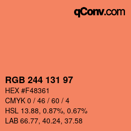 Color code: RGB 244 131 97 | qconv.com