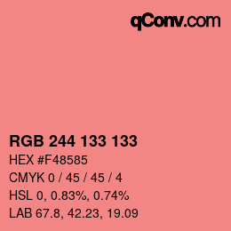 カラーコード: RGB 244 133 133 | qconv.com
