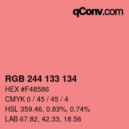 Color code: RGB 244 133 134 | qconv.com