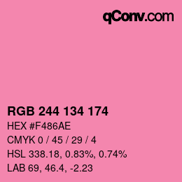 Código de color: RGB 244 134 174 | qconv.com