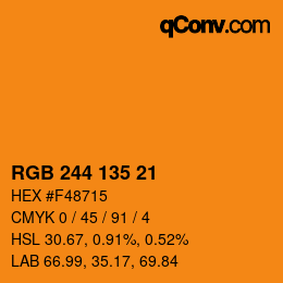 Color code: RGB 244 135 21 | qconv.com
