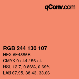 Color code: RGB 244 136 107 | qconv.com