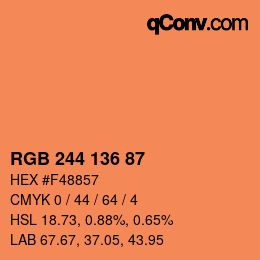 Color code: RGB 244 136 87 | qconv.com