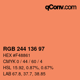 Color code: RGB 244 136 97 | qconv.com