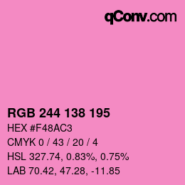 Color code: RGB 244 138 195 | qconv.com
