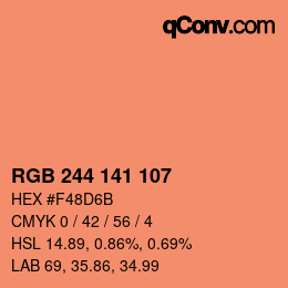Color code: RGB 244 141 107 | qconv.com