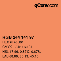 Color code: RGB 244 141 97 | qconv.com