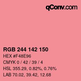 カラーコード: RGB 244 142 150 | qconv.com