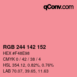 Color code: RGB 244 142 152 | qconv.com