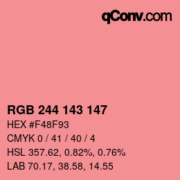 カラーコード: RGB 244 143 147 | qconv.com