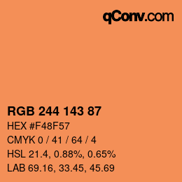 カラーコード: RGB 244 143 87 | qconv.com