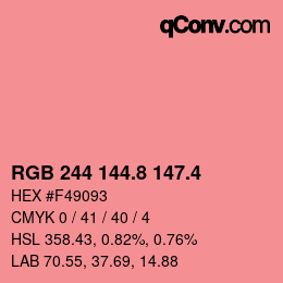 カラーコード: RGB 244 144.8 147.4 | qconv.com