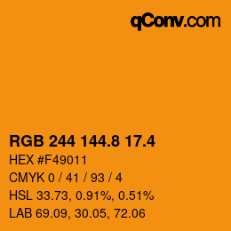 カラーコード: RGB 244 144.8 17.4 | qconv.com