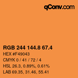 カラーコード: RGB 244 144.8 67.4 | qconv.com