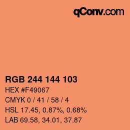 Color code: RGB 244 144 103 | qconv.com