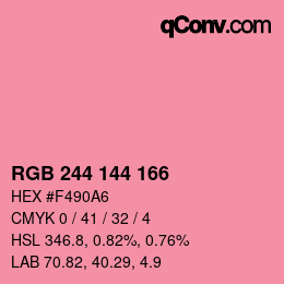 Color code: RGB 244 144 166 | qconv.com