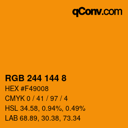 Color code: RGB 244 144 8 | qconv.com