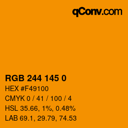 Color code: RGB 244 145 0 | qconv.com