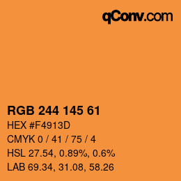 Color code: RGB 244 145 61 | qconv.com