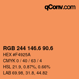 カラーコード: RGB 244 146.6 90.6 | qconv.com