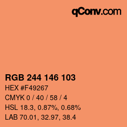 Color code: RGB 244 146 103 | qconv.com