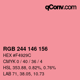 カラーコード: RGB 244 146 156 | qconv.com